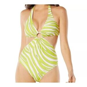 Michael Kors Limeade O Ring Cut Out One Piece Swimsuit Size 6